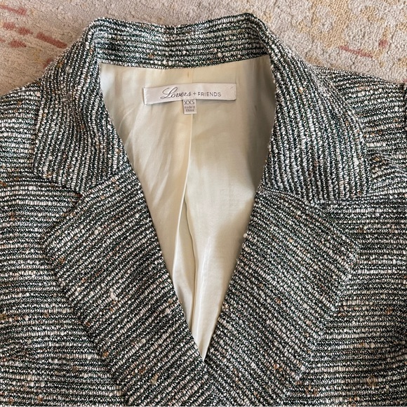 Lovers + Friends Tweed Relaxed Long Button Blazer Preppy Gray - Picture 14 of 14